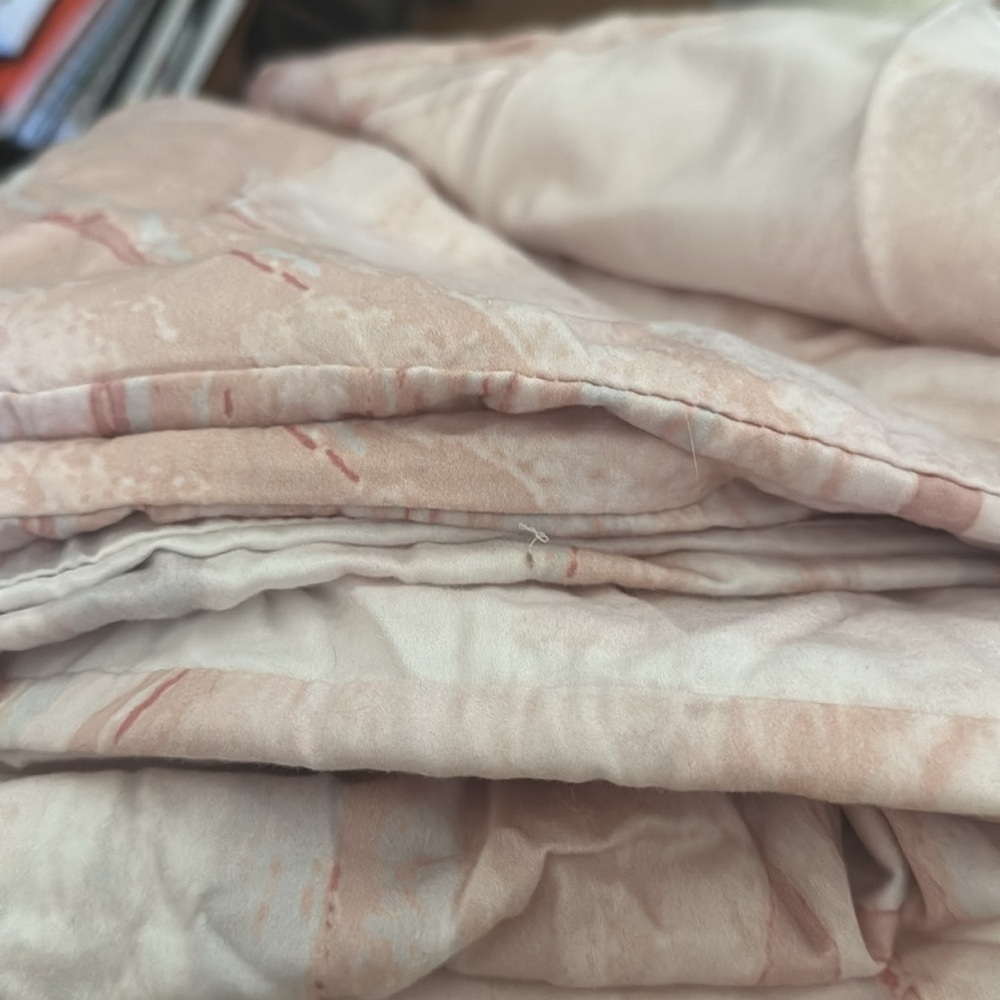 West Elm Cream and Blush Pink Duvet Cover